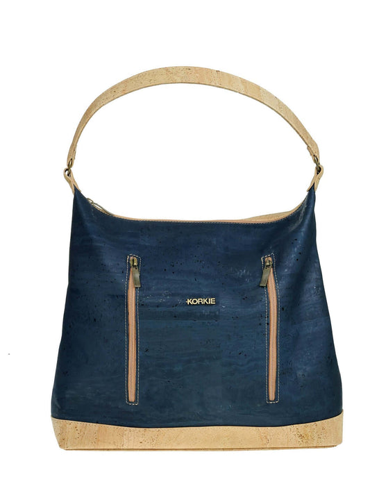 Handtasche ,,Amaryllis’‘ aus Kork in blau - vegan