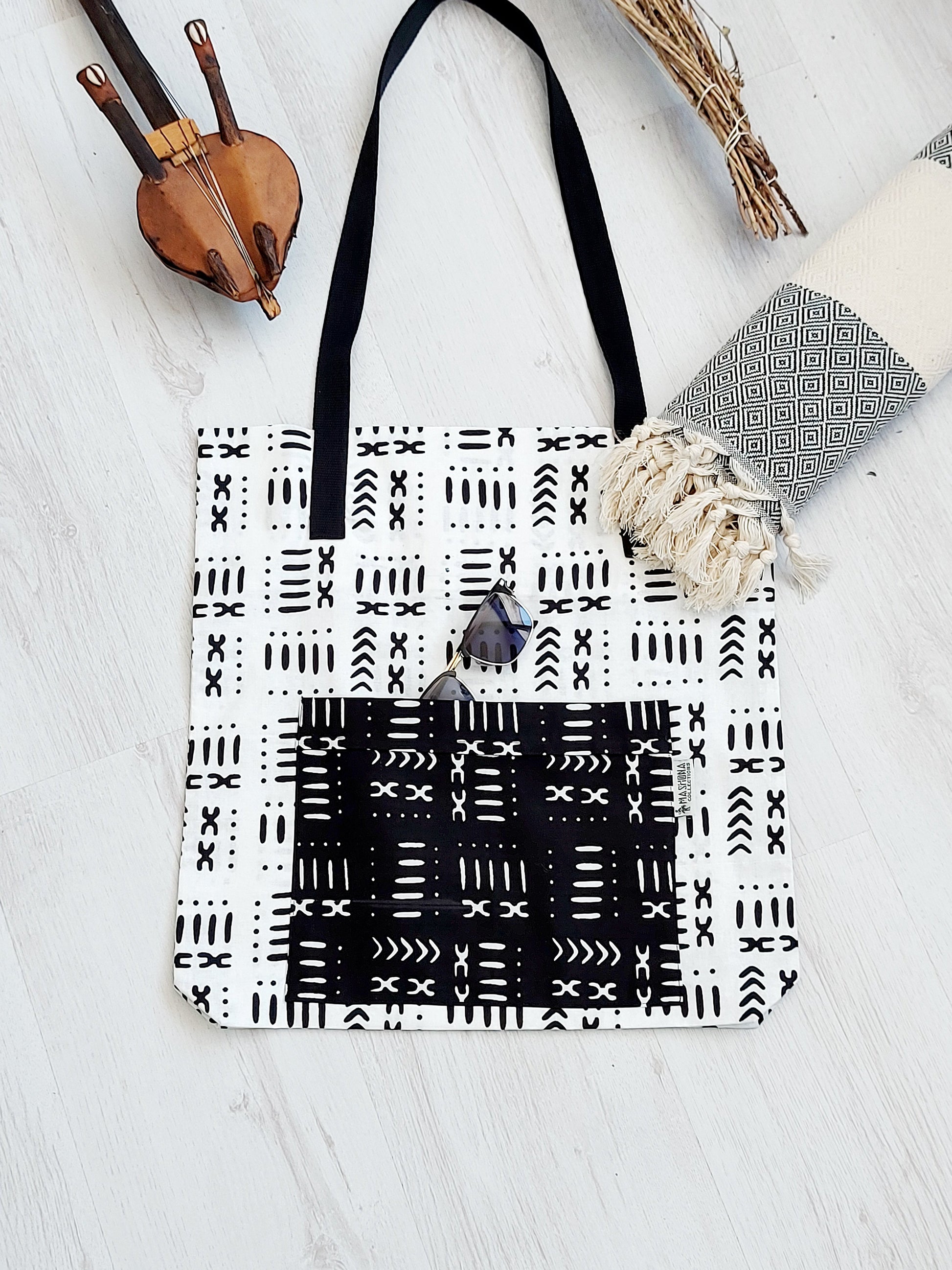 Handmade African Print Tote Bag | Beach Bag | Shopping Bag-0