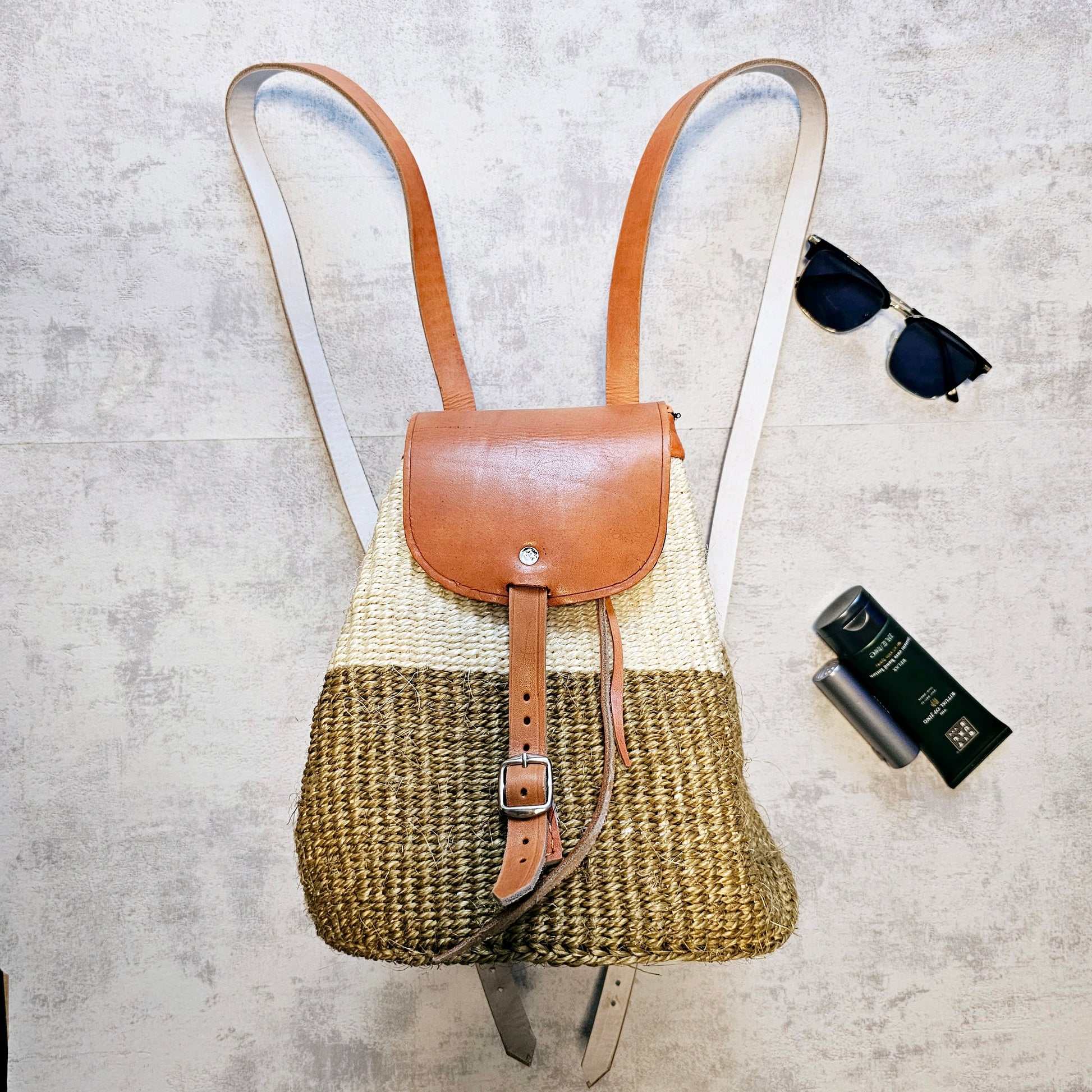 Handwoven Sisal Backpack, African Backpack, Kiondo Bag-0