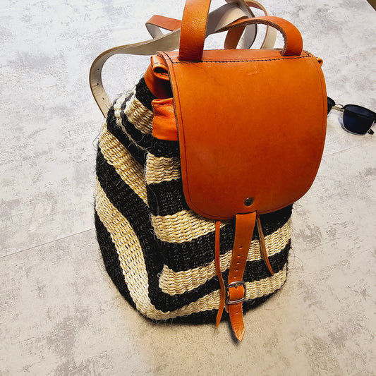 Handwoven Sisal Backpack, African Backpack, Kiondo Bag-0