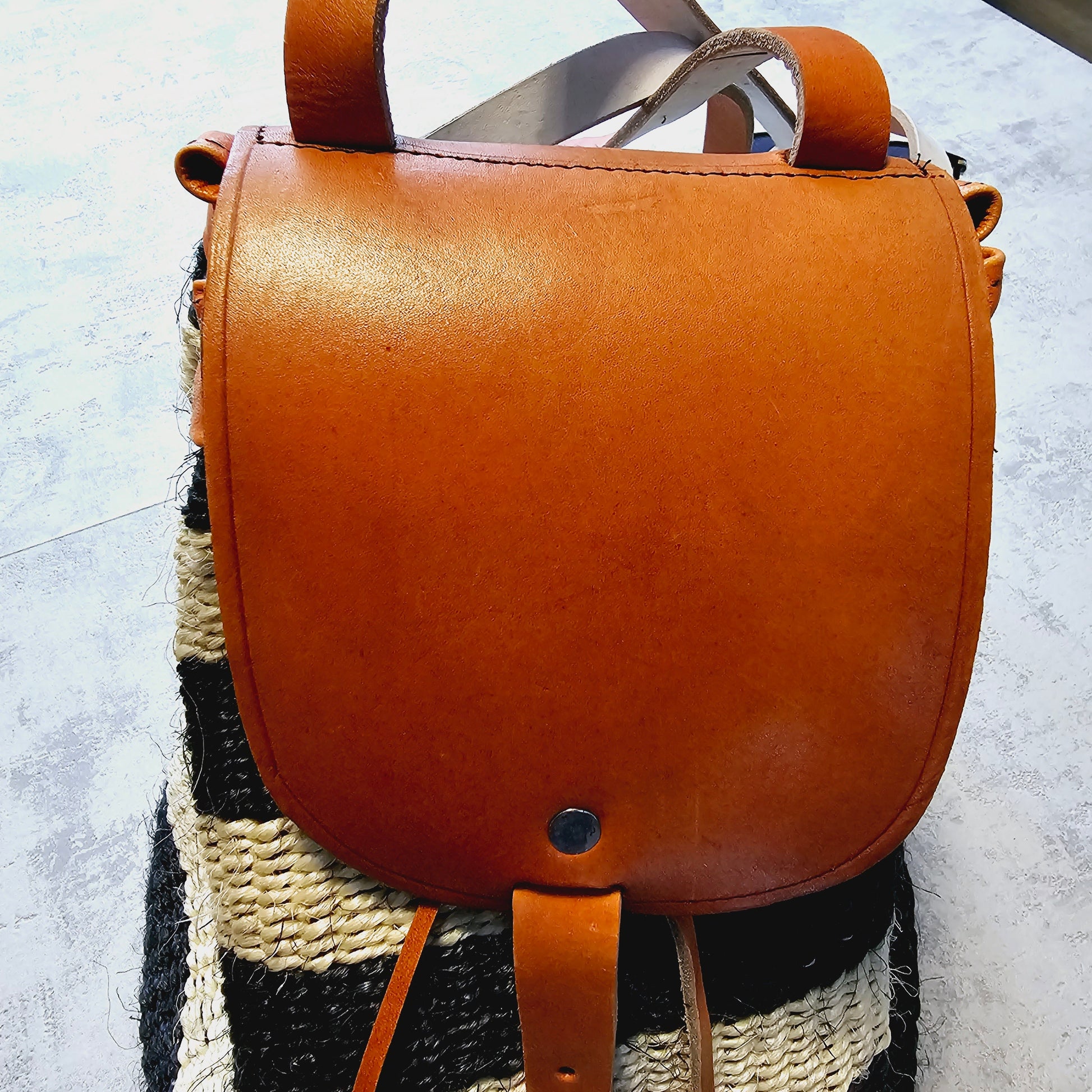 Handwoven Sisal Backpack, African Backpack, Kiondo Bag-1