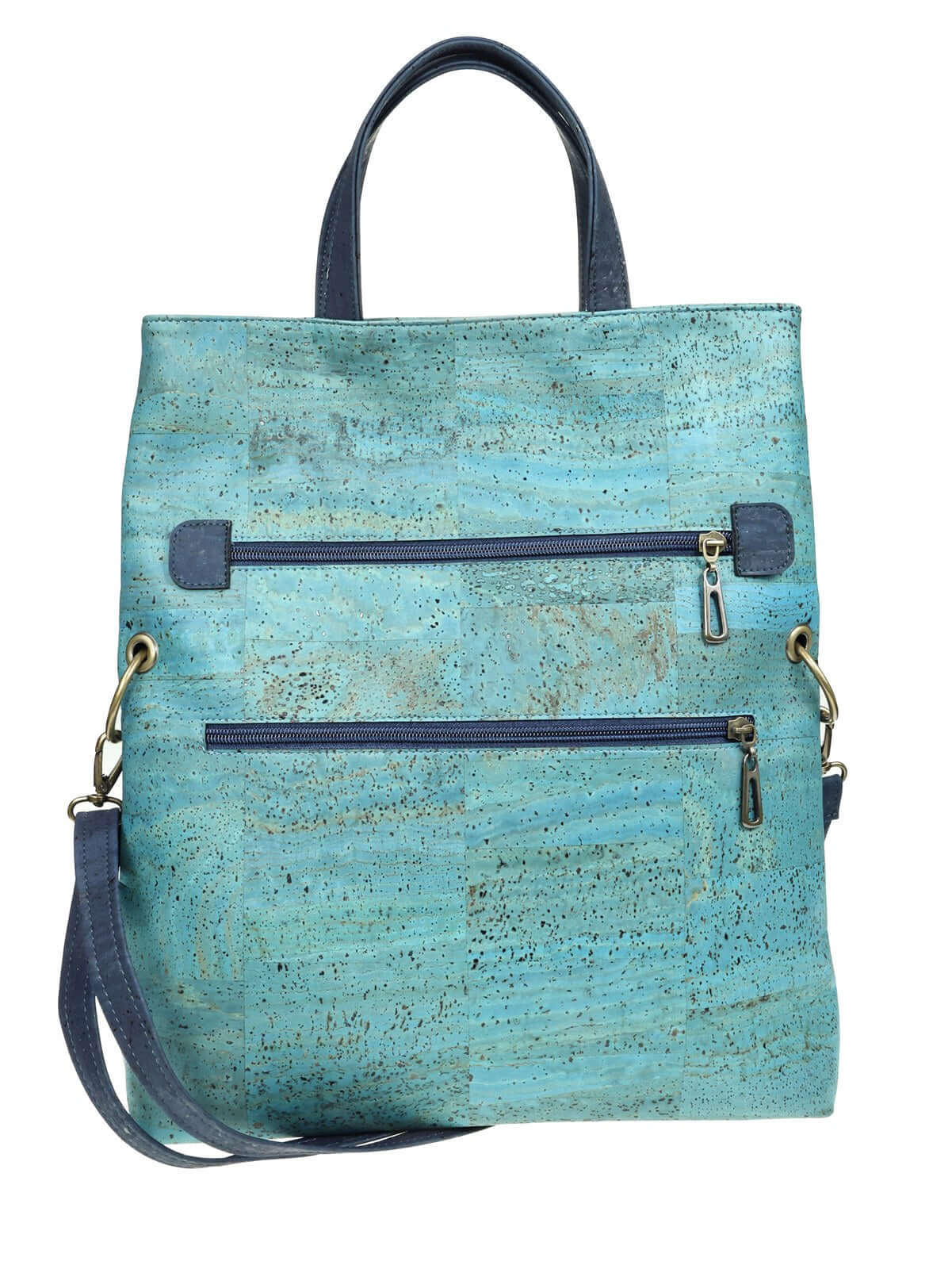 vegan shopper „Echeveria“ aus Kork, vegan und nachhaltig, blau