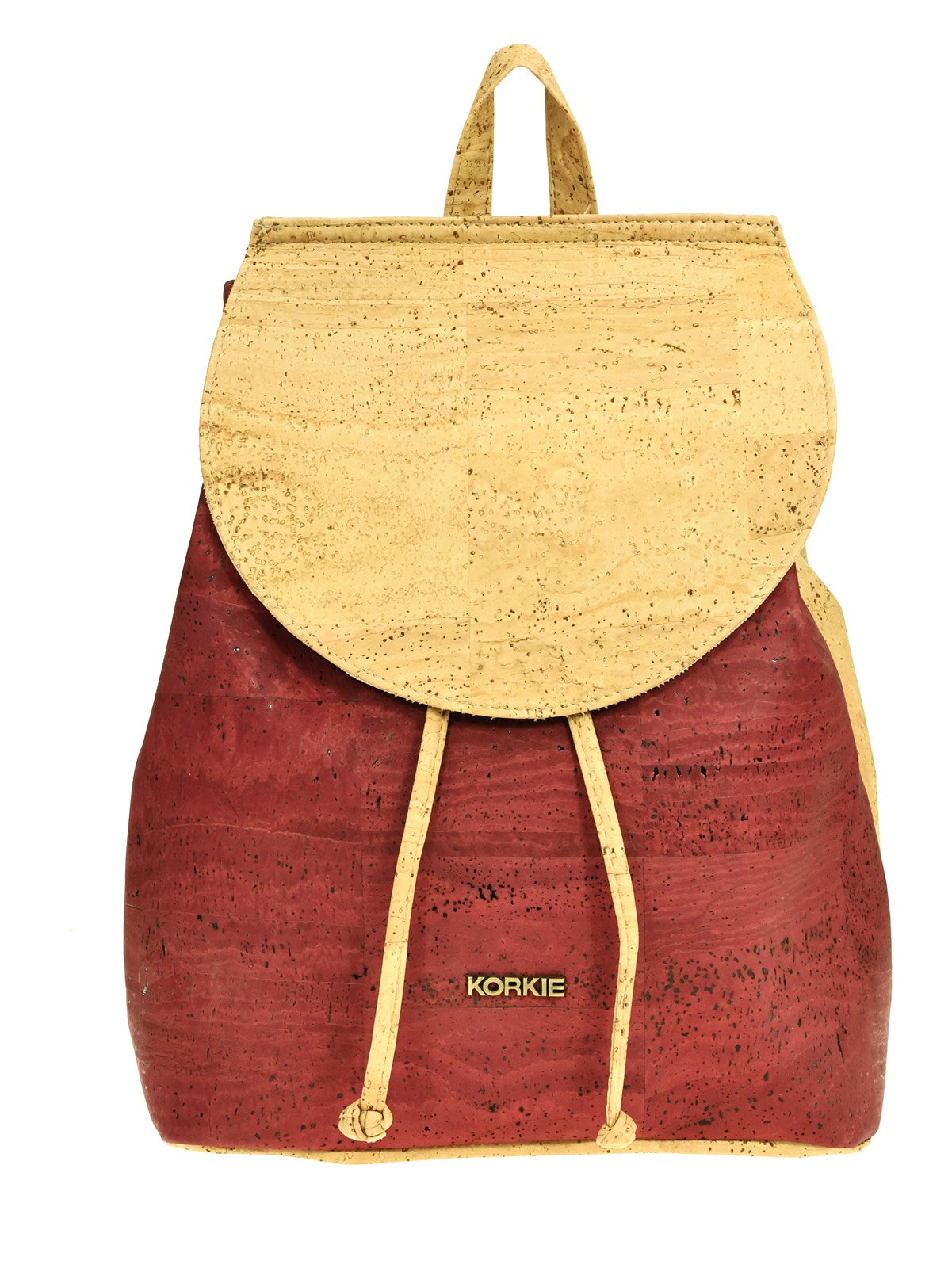 Stilvoller Rucksack „Lonicera“ aus Kork in bordeaux, vegan