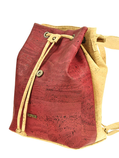 Veganer Rucksack „Lonicera“ aus Kork in bordeaux