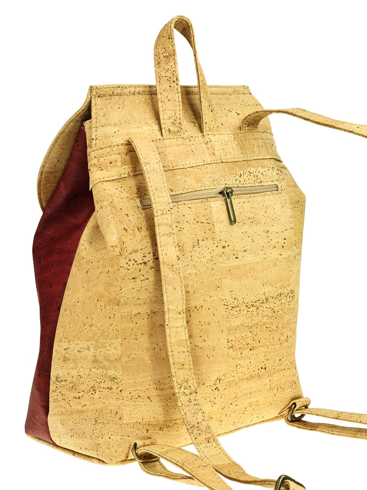 Stilvoller Rucksack aus Kork in bordeaux „Lonicera“ , vegan