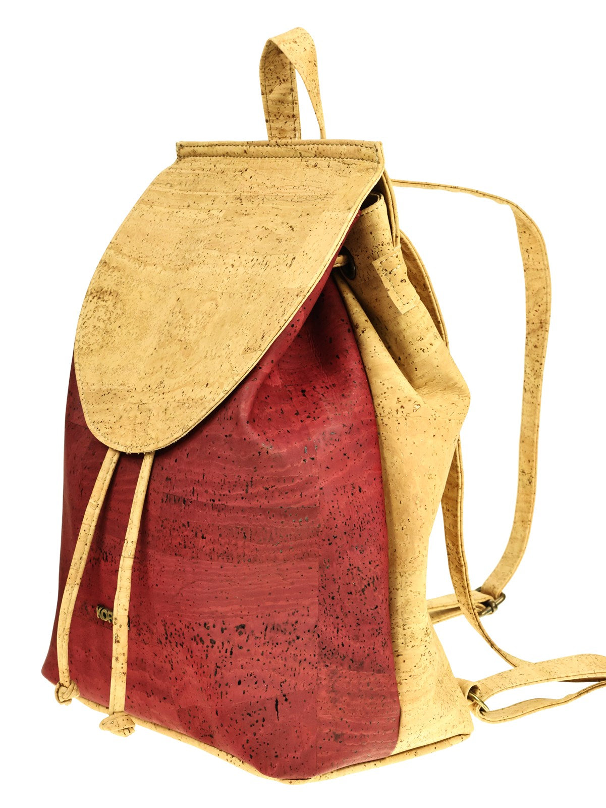 Stilvoller Rucksack „Lonicera“ aus Kork in bordeaux, vegan